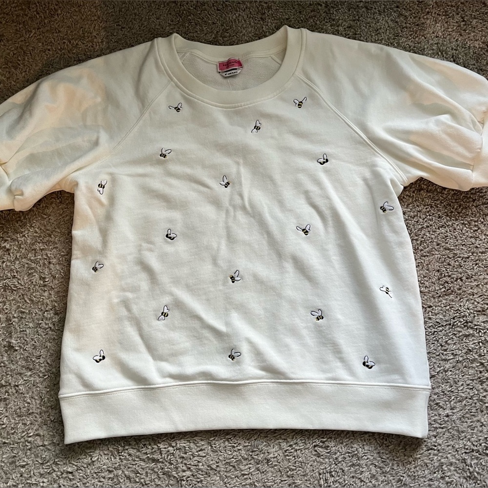 Kate Spade Bee Embroidered Pull Over Sweatshirt